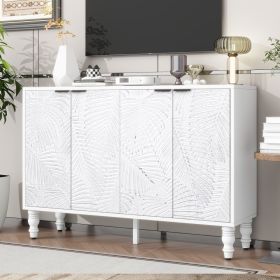 VIBE HAUS 47.2'' Modern TV Stand, Entertainment Center Media Console With 2 Spacious Storage Space, Solid Wood Legs And Anti-tip Device For Livin (Option: White)